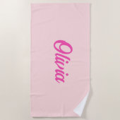 名前をカスタムするレトロおもしろい パーソナライズされた ビーチタオル (正面)