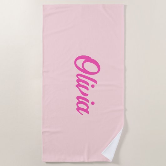 名前をカスタムするレトロおもしろい パーソナライズされた ビーチタオル (正面)