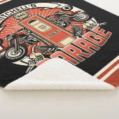 名前をカスタムするレトロガスポンプ自動二輪車バイクもしくは自転車に乗る人車庫 シェルパブランケット (3/4)