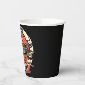 名前をカスタムするレトロガスポンプ自動二輪車バイクもしくは自転車に乗る人車庫 紙コップ (左)