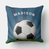 名前をカスタムするレトロサッカーボール枕 クッション (裏面)