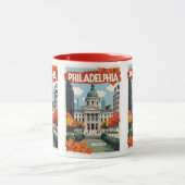 名前をカスタムするレトロフィラデルフィア マグカップ (中央)