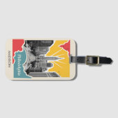 名前をカスタムするレトロフィラデルフィア ラゲッジタグ (正面横)