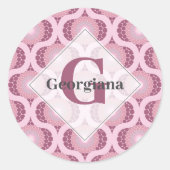 名前をカスタムするレトロラディアントダッキーバラドットマンダラ ラウンドシール (正面)