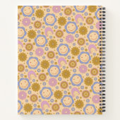 名前をカスタムするレトロヴィンテージワイルドフラワーフローラデイジー ノートブック (裏面)