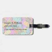 名前をカスタムするレトロ動物シルエットパターン ラゲッジタグ (裏面横)