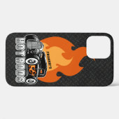 名前をカスタムするレトロ改造クーペの熱い炎 Case-Mate iPhoneケース (裏面 (横))