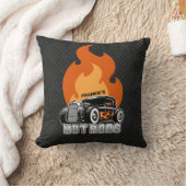 名前をカスタムするレトロ改造クーペレーシングホットフレイムス クッション (ブランケット)