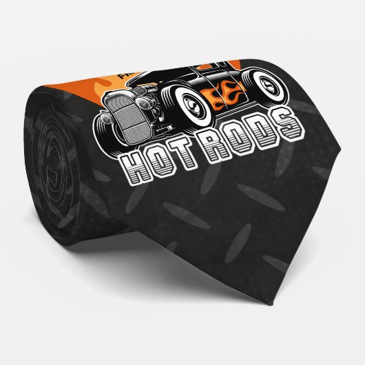 名前をカスタムするレトロ改造クーペレーシングホットフレイムス ネクタイ (ロール)