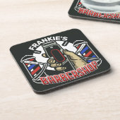 名前をカスタムするレトロ理容師ショップポールバーバーショップ コースター (左側)