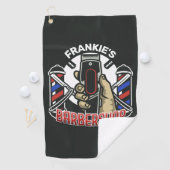 名前をカスタムするレトロ理容師ショップポールバーバーショップ ゴルフタオル (インサイチュ)