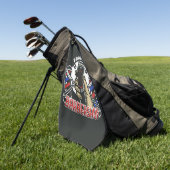 名前をカスタムするレトロ理容師ショップポールバーバーショップ ゴルフタオル (グリーン)