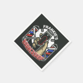 名前をカスタムするレトロ理容師ショップポールバーバーショップ スタンダードカクテルナプキン (角)