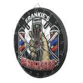 名前をカスタムするレトロ理容師ショップポールバーバーショップ ダーツボード (正面右)