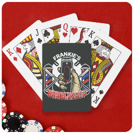 名前をカスタムするレトロ理容師ショップポールバーバーショップ トランプ