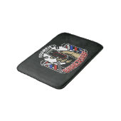 名前をカスタムするレトロ理容師ショップポールバーバーショップ バスマット (アングル)