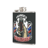 名前をカスタムするレトロ理容師ショップポールバーバーショップ フラスク (左)