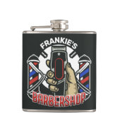 名前をカスタムするレトロ理容師ショップポールバーバーショップ フラスク (正面)