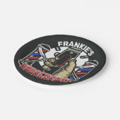 名前をカスタムするレトロ理容師ショップポールバーバーショップ ペーパープレート (アングル)