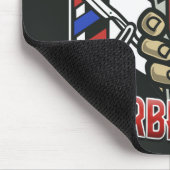 名前をカスタムするレトロ理容師ショップポールバーバーショップ マウスパッド (コーナー)