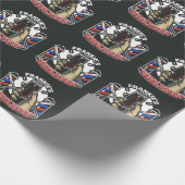 名前をカスタムするレトロ理容師ショップポールバーバーショップ ラッピングペーパー (角)