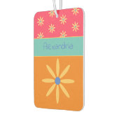 名前をカスタムするレトロ花 カーエアーフレッシュナー (左)