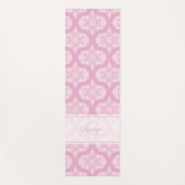 名前をカスタムするレトロ1970s名門私立校風のピンクマンダラ ヨガマット (正面)