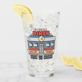 名前をカスタムするレトロ50sダイナーサインフィティスアトミック タンブラーグラス