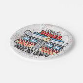 名前をカスタムするレトロ50sダイナーサインフィティスアトミック ペーパープレート (アングル)