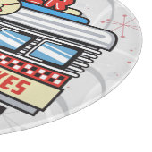 名前をカスタムするレトロ50sダイナーサイン50アトミック カッティングボード (角)