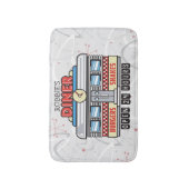 名前をカスタムするレトロ50sダイナーサイン50アトミック バスマット (正面縦)