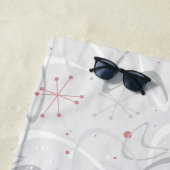 名前をカスタムするレトロ50sダイナーサイン50アトミック ビーチタオル (インサイチュ)