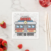 名前をカスタムするレトロ50sダイナーサイン50年代アトミック スタンダードカクテルナプキン (インサイチュ)