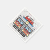 名前をカスタムするレトロ50sダイナーサイン50年代アトミック スタンダードカクテルナプキン (角)