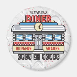 名前をカスタムするレトロ50sダイナーサイン50年代アトミック マグネット