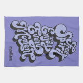 名前をカスタムするレトロ「自由精神」 キッチンタオル (横)