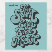 名前をカスタムするレトロ「自由精神」 ワインラベル (シングルラベル)