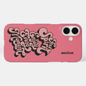 名前をカスタムするレトロ「自由精神」 Case-Mate iPhoneケース (裏面 (横))