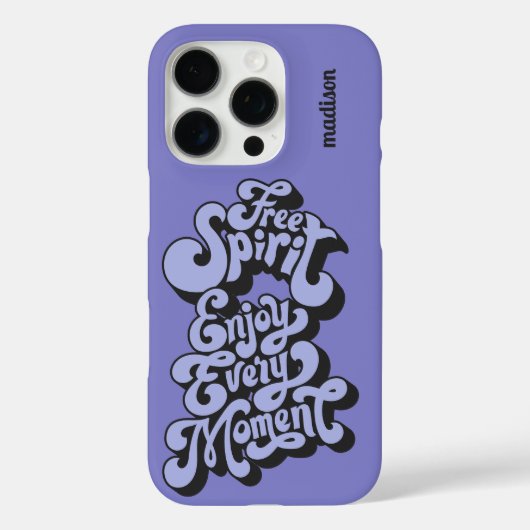 名前をカスタムするレトロ「自由精神」 Case-Mate iPhoneケース (裏面)