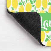 名前をカスタムするレモンパターン マウスパッド (コーナー)