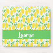 名前をカスタムするレモンパターン マウスパッド (正面)