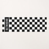 名前をカスタムするレーシングチェッカーボードパターンテンプレート ヨガマット (正面(横))