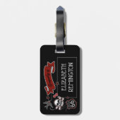 名前をカスタムするロカビリータトゥーロック&転がスカル ラゲッジタグ (裏面縦)