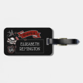 名前をカスタムするロカビリータトゥーロック&転がスカル ラゲッジタグ (裏面横)