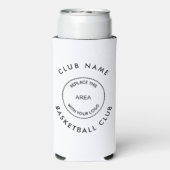 名前をカスタムするロゴバスケットボールクラブAny Colors スリム缶クーラー (Seltzer裏面)