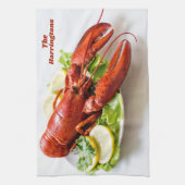 名前をカスタムするロブスター キッチンタオル (縦)