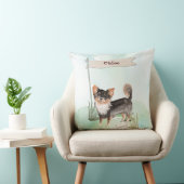 名前をカスタムするロングヘアチワホアペットドッグ クッション (椅子)