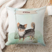 名前をカスタムするロングヘアチワホアペットドッグ クッション (ブランケット)