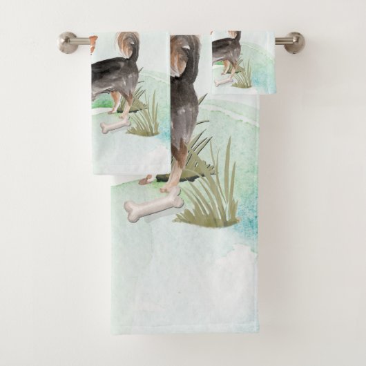 名前をカスタムするロングヘアチワホアペットドッグ バスタオルセット (インサイチュ)