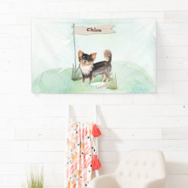 名前をカスタムするロングヘアチワホアペットドッグ 横断幕